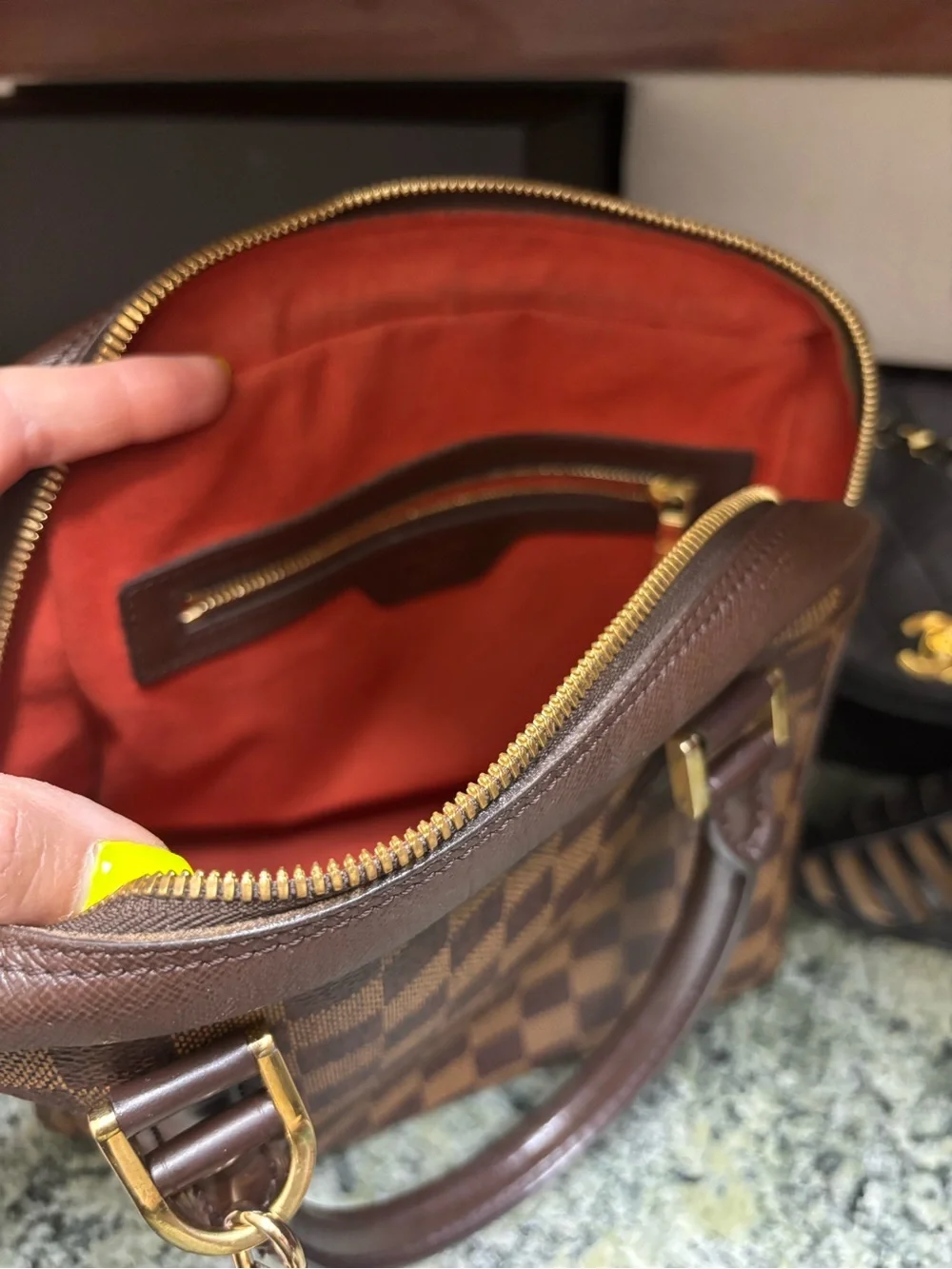 Louis Vuitton Brown Damier Canvas Satchel amazing shape!